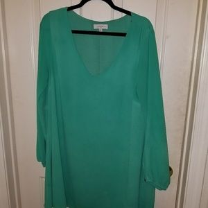 Shift dress with slit sleeves
